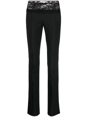 Blumarine lace-detail tapered trousers - Black