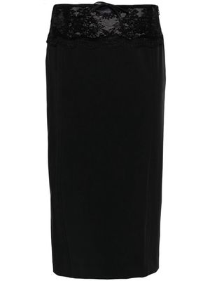 Blumarine lace-panel pencil skirt - Black