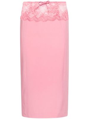 Blumarine lace-panel pencil skirt - Pink