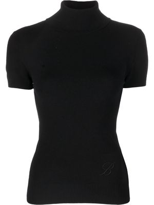 BLUMARINE lace-up knitted top - Black