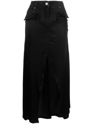 Blumarine layered detail ankle-length skirt - Black