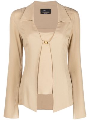 Blumarine layered long-sleeved shirt - Neutrals