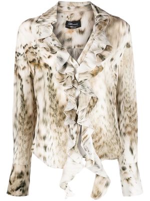 Blumarine leopard-print silk blouse - Neutrals