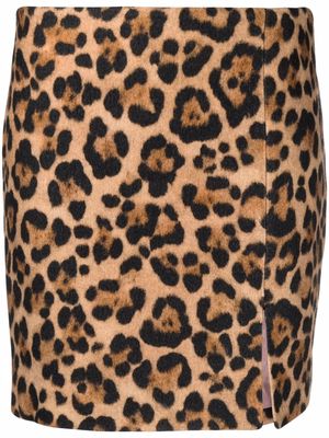 Blumarine leopard print skirt - Brown