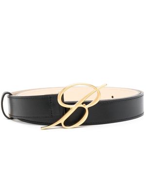 Blumarine logo-buckle leather belt - Black
