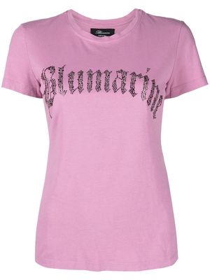 Blumarine logo crew-neck cotton T-shirt - Pink