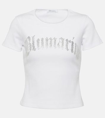 Blumarine Logo embellished cotton jersey T-shirt