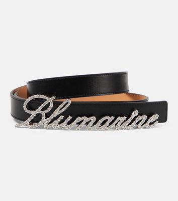 Blumarine Logo embellished leather belt