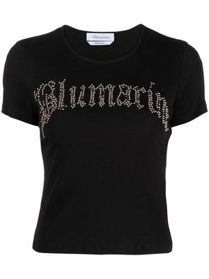 Blumarine logo-embellished ribbed T-shirt - Black