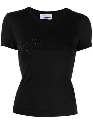 Blumarine logo-embellishment cotton T-shirt - Black