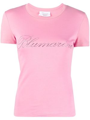 Blumarine logo-embellishment cotton T-shirt - Pink