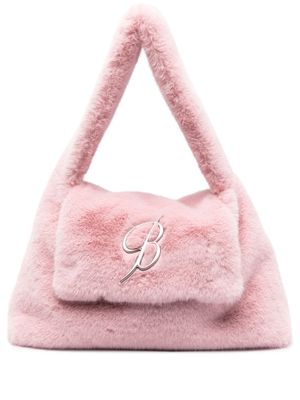Blumarine logo-lettering slouch-body tote bag - Pink