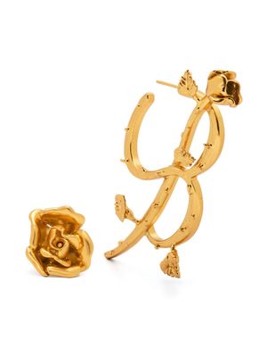Blumarine logo-plaque polished-finish earrings - Gold