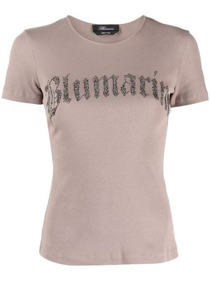 Blumarine logo-print cotton-stretch T-shirt - Brown