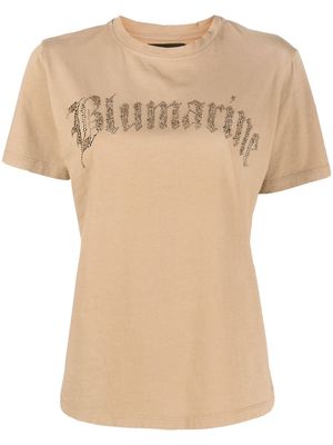 Blumarine logo-print cotton T-shirt - Brown