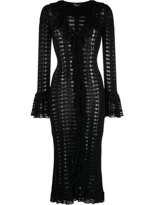 Blumarine long fitted knitted dress - Black