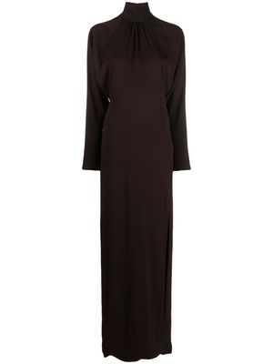Blumarine long-sleeve slit-detail dress - Brown