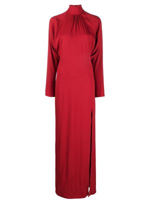 Blumarine long-sleeve slit-detail dress - Red