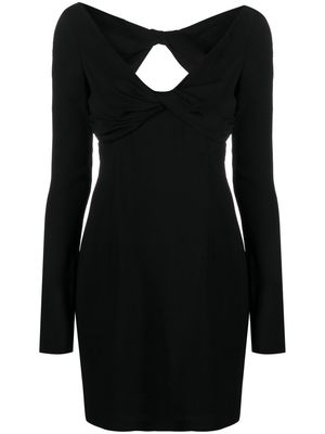 Blumarine long-sleeve V-neck minidress - Black
