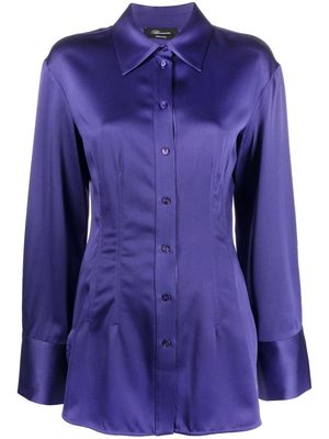 Blumarine long-sleeved fitted shirt - Purple