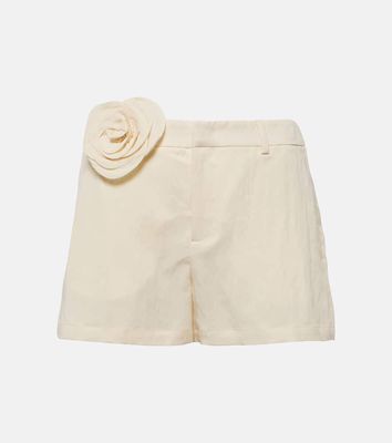 Blumarine Low-rise floral-appliqué shorts