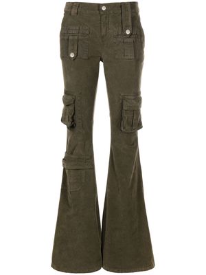 Blumarine low-waist bootcut cargo trousers - Green