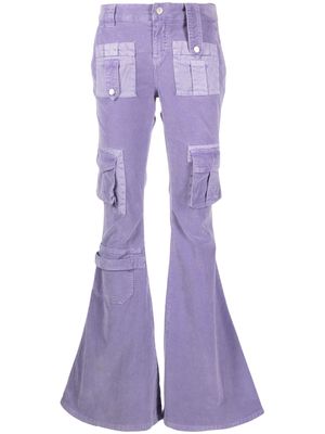 Blumarine low-waist bootcut cargo trousers - Purple