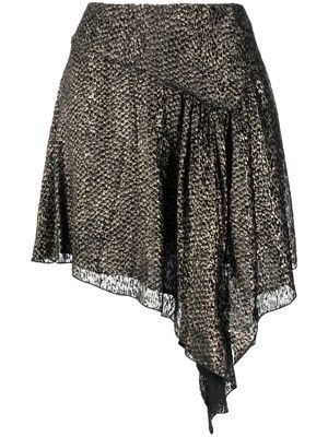 Blumarine lurex-detail asymmetric skirt - Black