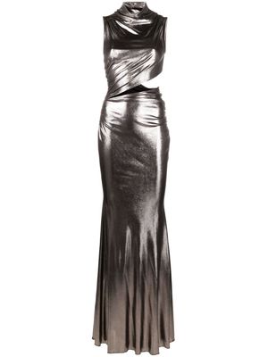 Blumarine metallic cut-out gown - Grey