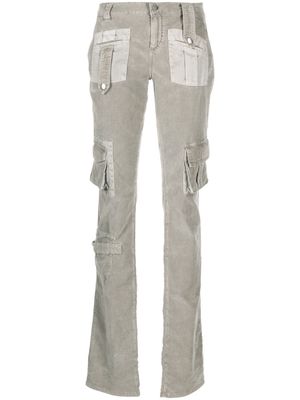 Blumarine mid-rise slim cargo trousers - Grey