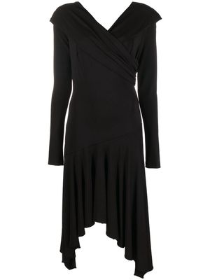 Blumarine off-shoulder draped midi dress - Black
