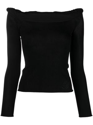 Blumarine off-shoulder rolled top - Black