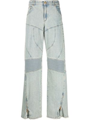 Blumarine panelled high-waisted jeans - Blue