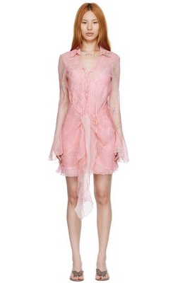 Blumarine Pink Silk Mini Dress