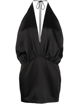 BLUMARINE plunge-front satin dress - Black