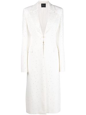 Blumarine rhinestone-embellished coat - White