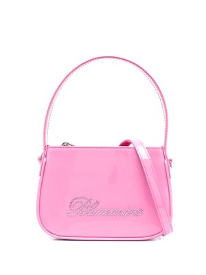 Blumarine rhinestone-logo patent-finish tote bag - Pink