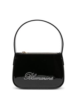 Blumarine rhinestoned leather shoulder bag - Black