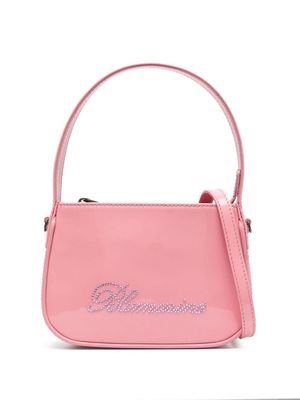 Blumarine rhinestoned leather shoulder bag - Pink