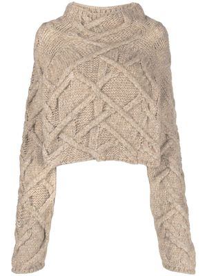 Blumarine ribbed-knit alpaca wool-blend jumper - Neutrals