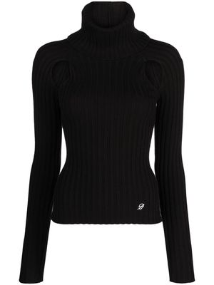 Blumarine ribbed-knit cut-out jumper - Black
