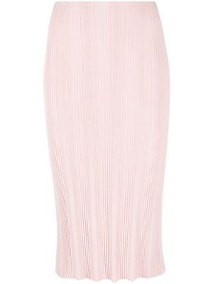 Blumarine ribbed-knit fitted midi skirt - Pink