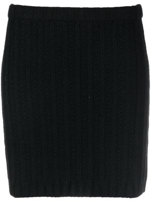 Blumarine ribbed-knit high-waisted skirt - Black