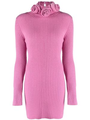 Blumarine roll-neck wool mini dress - Pink