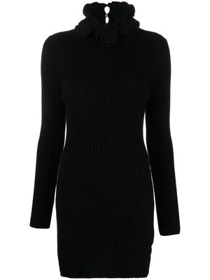 Blumarine rollneck wool minidress - Black