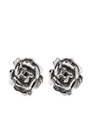 Blumarine rose-detail stud earrings - Silver