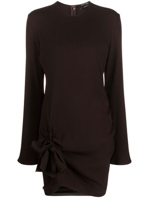 BLUMARINE round-neck long-sleeve dress - Brown