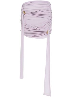 Blumarine ruched draped strapless top - Purple