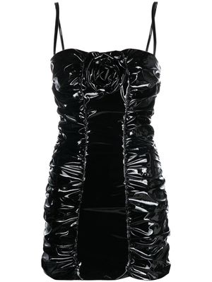 Blumarine ruched high-shine dress - Black