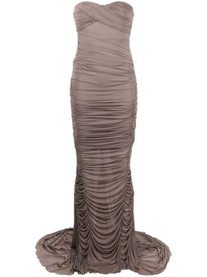Blumarine ruched mermaid-silhouette dress - Brown